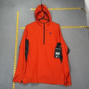 Black Diamond Alpenglow Pro Jacket Mens Medium Orange 1/2 Zip Sun Hoodie